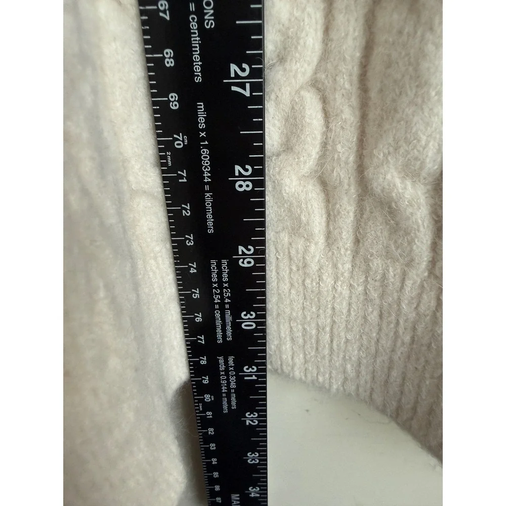 Aelfric Eden Womens XXL Ivory Cable Knit Oversized Crew Neck Sweater Cream Mixed